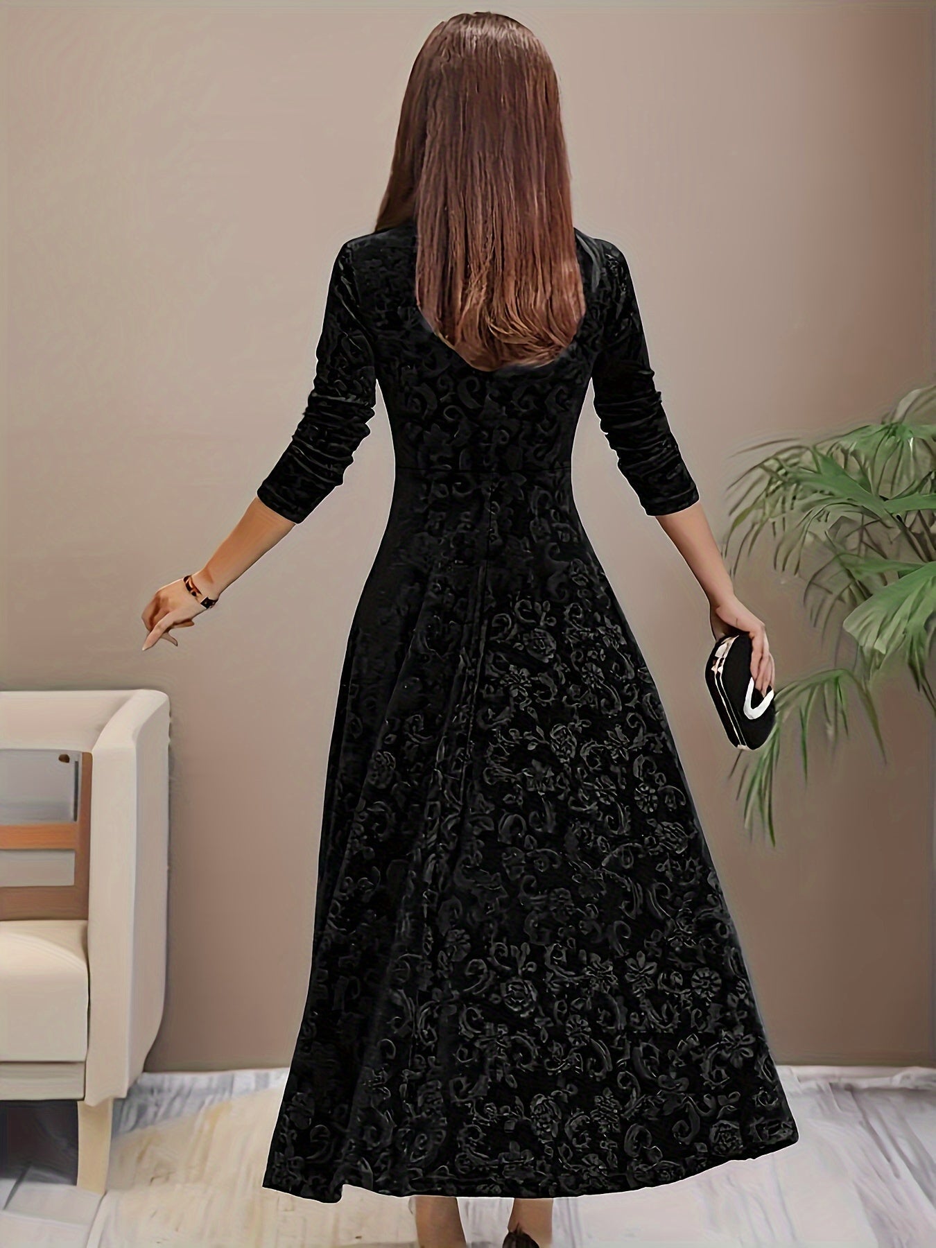 Isa | Maxidress Elegante met Patroon