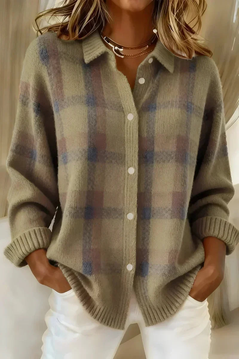 Tess | Gezellige geruite cardigan