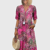 Anouk | Elegante Midi Bloemenjurk