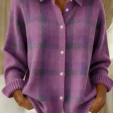 Saskia | Losse gesneden geruite cardigan