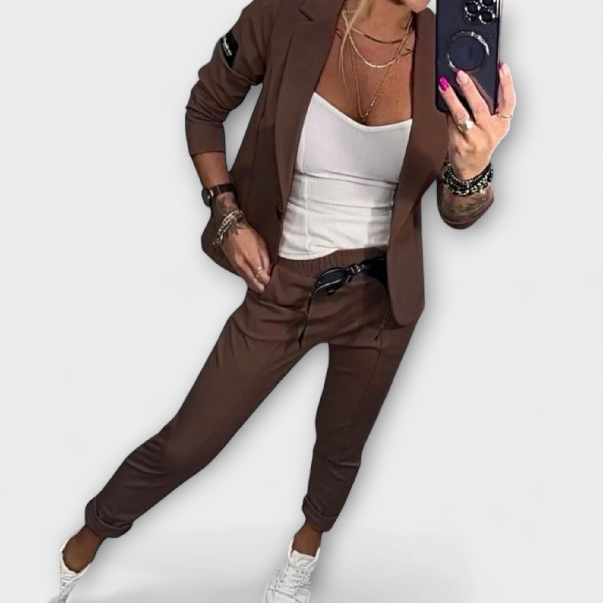 Greta | Elegant Set van Top, Jas en Broek