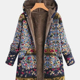 Ineke | Boho-Sherpa-Hoodie met Bloemenpatroon