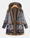 Ineke | Boho-Sherpa-Hoodie met Bloemenpatroon