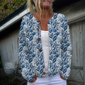 Elise | Elegante cardigan met blauw-witte bloemen