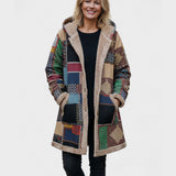 Ria | Gezellige Patchwork-Hoodie in Aardetinten