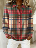 Sara | Meerkleurige geruite cardigan met knopen