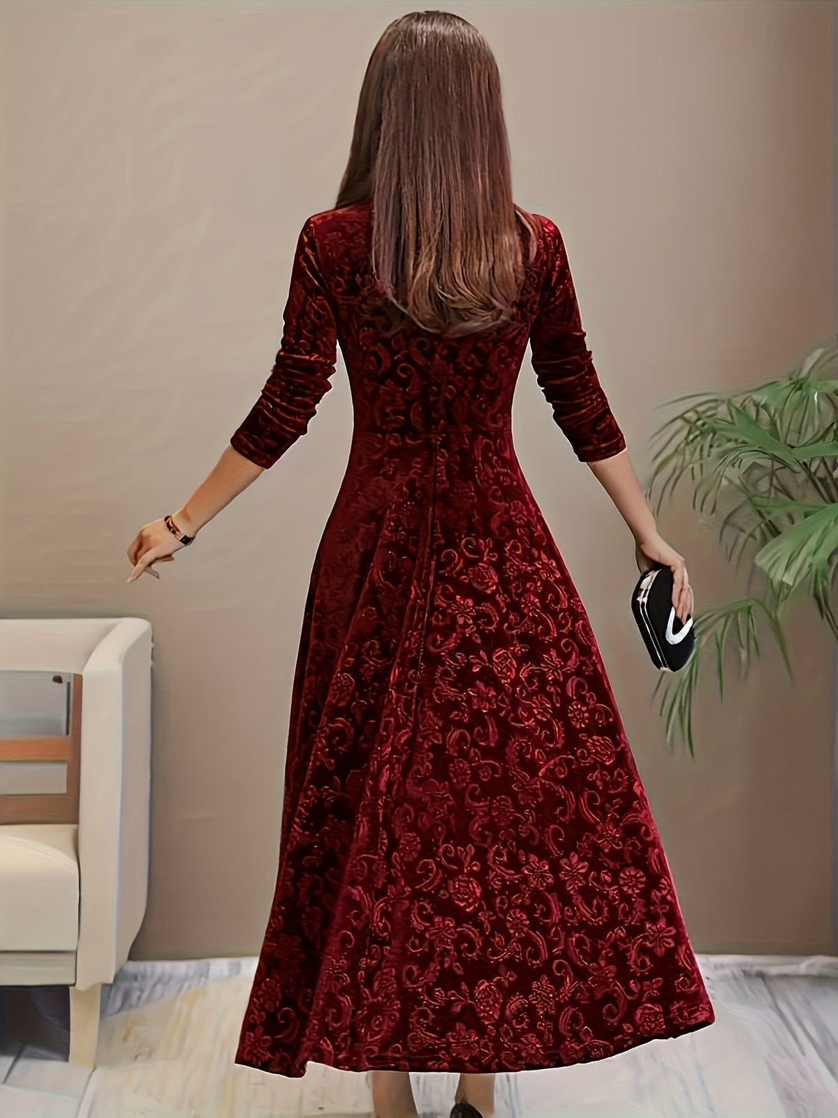 Isa | Maxidress Elegante met Patroon