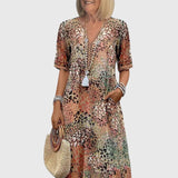 Anouk | Elegante Midi Bloemenjurk
