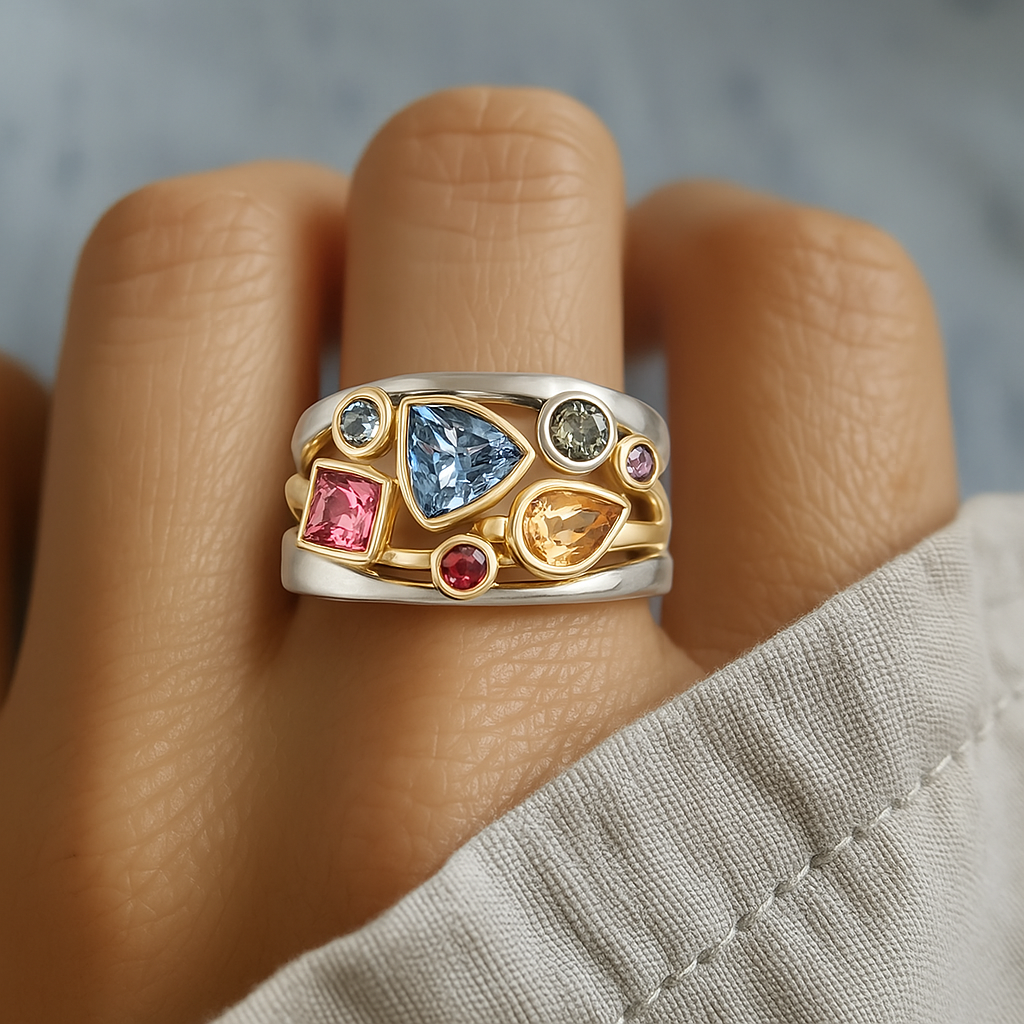 Vintage Bunter Zirkonia Ring
